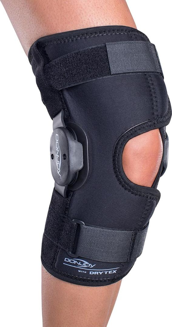 Donjoy Deluxe Hinged Knee Brace: Drytex Sleeve - Enhanced Support, Breathable Comfort for Active Recovery (X-Large)