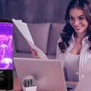 Lightahead LED Sensory Jellyfish Aquarium Lamp with Bluetooth Speaker and Color Changing Light Effects. Majestic and Standing Tall at 12 Inches! Medium (12 Inches Tall)