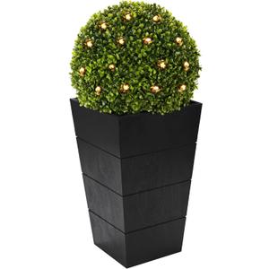 29in Artificial Plants with LED Lights,Artificial Boxwood Topiary Trees Artificial Outdoor with Pot, Artificial Plant Shrub for Front Porch Home Office Decor