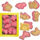 Ocean Cookie Cutters With Plunger Stamps Set,8 Piece See Cookie Cutters,Sea Embossing Cutter For Fondant Biscuit Cheese Baking