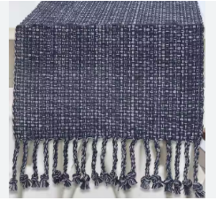 Lintex Tone on Tone 100% Cotton Runner 13 in. x 72 in. in Navy Blue 