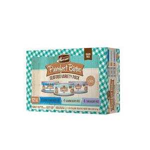 Merrick Purrfect Bistro GF Variety Pack - Seafood Wet Cat Food, 5.5 oz, Case of 12, BB Date: 09/2026