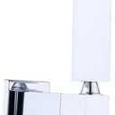 ENGA Square Solid Brass Hand Held Wand Shower Head with Wall Connector and Stainless Steel Hose Set, Chrome