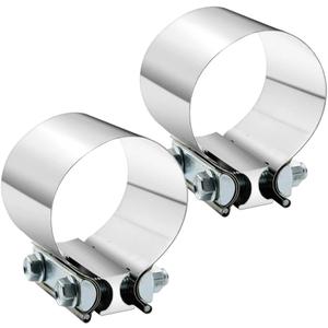 3" 3.0 Inch Exhaust Clamp Butt Joint Band Clamp Sleeve Coupler Stainless Steel 3 Inch for Exhaust Pipes, Mufflers and Catalytic Converters (2 PCS)