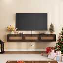 FurniNova Fully Assembled Floating TV Stand with Rattan Doors,47IN,Walnut
Fully Assembled plywood wall mounted media console enterrtainment center for 55 inch tv