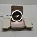 AMIRO M2 Cude Travel Makeup Bag with 5 Level Brightness & 3 Color LED Mirror, Portable Makeup Artist Organizer, Pink