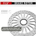 11.5 Inch Front & Rear Brake Rotors 2 Piece Set, Compatible with Harley Davidson Touring Softail Sportster Dyna Early Super Glide Models, Heat Dissipation Brushed Surface Brake Rotors