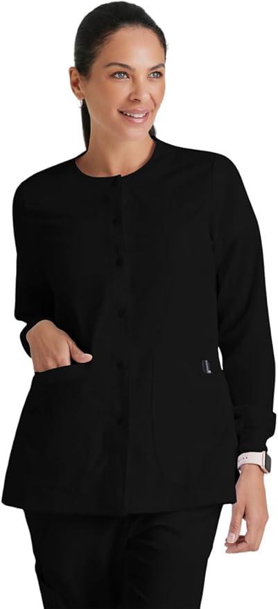 Amazon Essentials Women's Scrub Snap Jacket, Medium