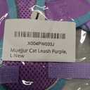 Cat Harness and Leash Set for Walking  Escape-Proof Reflective Vest for Cats and Small Dogs, Adjustable Soft Air Mesh with Pressure-Reducing Design, 4.92ft (Blue & Purple, L)