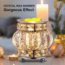 MAXWINER Electric Wax Melt Warmer Wrought Iron Crystal Oil Burner for Home, Living Room, Bedroom, Kitchen, SPA, Office (Silver)