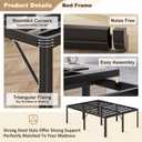 Likelalaso 24 Inch High Queen Bed Frame with Rounded Corner, Heavy Duty Metal Bed Frame Queen Size Under-Bed Storage Space, No Box Spring Needed, Noise Free, Easy Assembly, Black