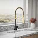 KOHLER 23765-BMB Tone Semi Professional Kitchen Faucet, Matte Black Moderne Brass