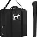 SIRUITON Dog Playpen Storage Bag Fits 32" H 8 Panels and 9 Stakes, Heavy Duty 600D Oxford Fabric Suitable for Foldable Exercise Pet Playpen, Dog Fence Travel Bag with Reinforcing Plate & Shoulder (Black)