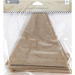 Hampton Art Mix The Media Burlap Banner 12pc, 3 Packs