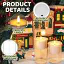 Domensi 2 Pcs Christmas Votive Flameless Candles Glass Candle Holders Real Wax 3D Wick LED Pillar Votive Wax Set Battery Operated Flickering Light for Home Xmas Table Decoration