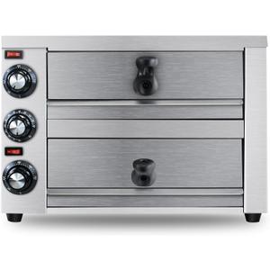 KOOTEN 2 Tier Tabletop Pizza Oven - Indoor Electric Commercial Stainless Steel With Timer for Home and Restaurant