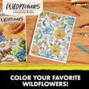 Crayola Wildflower Coloring Book (40 Pages), Premium Adult Coloring Pages, for Stress Relief and Relaxation, Gift for Adults