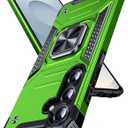 DASFOND Galaxy S25 FE Case with Stand, Enhanced 360 Rotatable Metal Ring Kickstand Military Grade Impact Resistant Shockproof Protective Phone Case Cover for Samsung Galaxy S25 FE, Grass Green