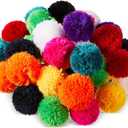Gemscream 100 Pcs 3 Inch Large Yarn Pom Poms for Crafts Acrylic Yarn Balls Fuzzy Pompoms Big for DIY Hats Valentine's Day Crafts Handmade Arts Ornaments Home Decor
