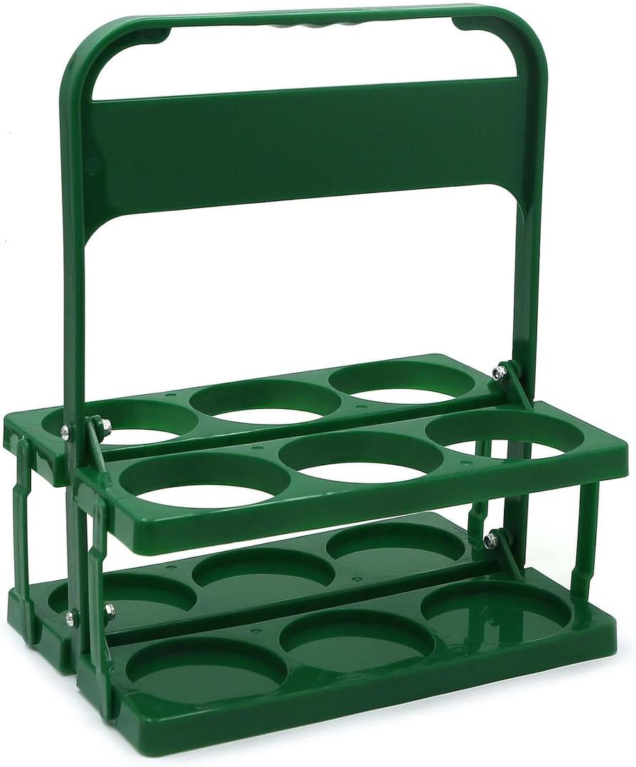 Portable Drink Carrier for Big Cups,Reusable Foldable Plastic Cup Holder Carrier with Handle,Drink Delivery Carrier for Car,Green Doordash,Take Out Cup Carrier for Catering Restaurant Camping Travel