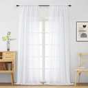 White Sheer Curtains for Window 96 Inches Long 2 Panels Set, Soft Airy Light Filtering Voile Sheer Curtains for Living Room Bedroom, Dual Rod Pocket Elegant Window Drapes, 2x42Wx96L Inches