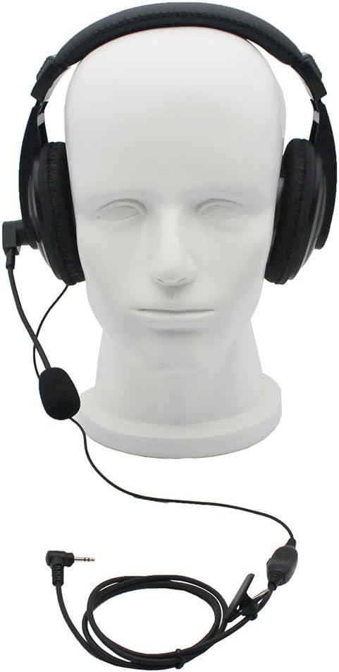 GoodQbuy Professional Noise Cancelling Radio Overhead Headsets Headphones with VOX-PTT Boom Mic for Motorola MH230R MT350R MT352R MS355R MR355R Talkabout 2 Two Way Radio Walkie Talkie 1-pin