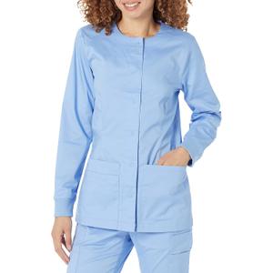 Amazon Essentials Women's Scrub Snap Jacket, Cornflower Blue, Large