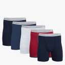 Gildan Men's Underwear Boxer Briefs, Multipack, Navy/Heather Navy/Sport Grey/Dot/Navy (5-pack, Classic Length) XL