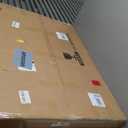 Mid Century Modern Glass Coffee Table, Coffee Table for Living Room, Noguchi Coffee Tables,Suitable for Bedroom Living Room Reception Office Tables (Walnut/Brown, ML) (ML 39.5 * 27 * 16in)