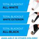 Total Blackout Window Film: 100% Light Blocking Film with White Sides - Heat Resistant, Room Darkening, Static Cling Film for Privacy & Day Sleep - No Residue, Stops UV, Easy Removal (36 x 288 in.)