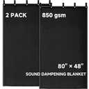 2 Pcs Large Sound Dampening Blanket 48" x 80", 850GSM Acoustic Sound Blanket with Grommets,Heavy Duty Studio Sound Absorption Blankets,Acoustic Blanket Noise Reduce,Light Blocker,Moving Blankets