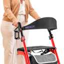 KEKOY Rollator Walkers for Seniors with Seat, 400 lb Foldable Walker - Red