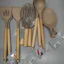 11 pcs Silicone Kitchen Utensil Set with Wooden Handles (Neutral Taupe)