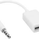 USB to 3.5mm Audio Adapter, USB Female to 3.5mm Male Jack AUX Audio Cable Converter for Car
