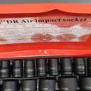 TYFYB 35pcs 1/2 Inch Drive Deep Impact Socket Tool Set Metric Garage Workshop Tools,Heavy Duty Impact Socket Set with Portable Case, Red