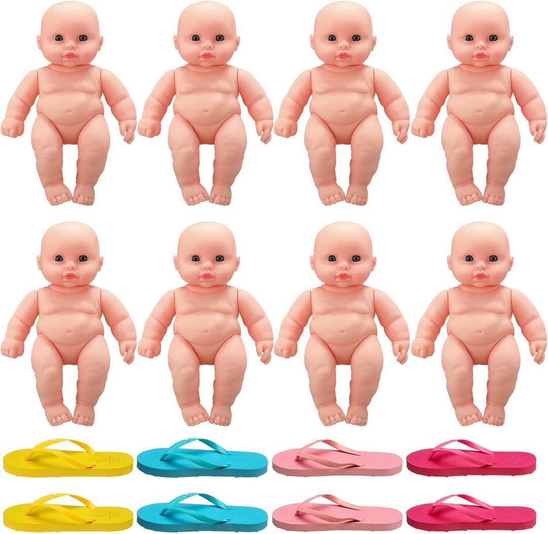 16 Pcs Funny Baby Shower Chancla Game Activities Baby Shower Games How to Throw The Chancla at Their Bad Ass Doll Babies Showers Game Gender Reveal for Adults, 7.7 x 4.9 Inch