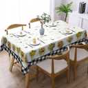 Oil-Resistant Tablecloth - Waterproof Washable Floral Design, 102x60 Inch Rectangular Table Cover for Kitchen Dining, Outdoor Picnic, Party, Home Decor