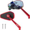 Advanblack Axion Performance Style Rear View Mirrors Universal Fit for Harley Touring Street Glide Road Glide Sportster Dyna Softail V-Rod Indian Motorcycles (Red)