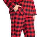 Nutria Womens Flannel Pajamas Set 100% Cotton Sleepwear Long Sleeve Button Down Nightwear Pants Pjs Loungewear Top&Bottom D06 (Large, Red Buffalo Plaid)