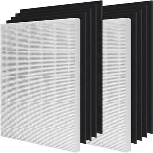 D360 True HEPA Replacement Filter D3, Compatible with Winix D360 Air Purifier, Part Number 1712-0101-02, 2 H13 True HEPA Filters & 8 Activated Carbon Filters