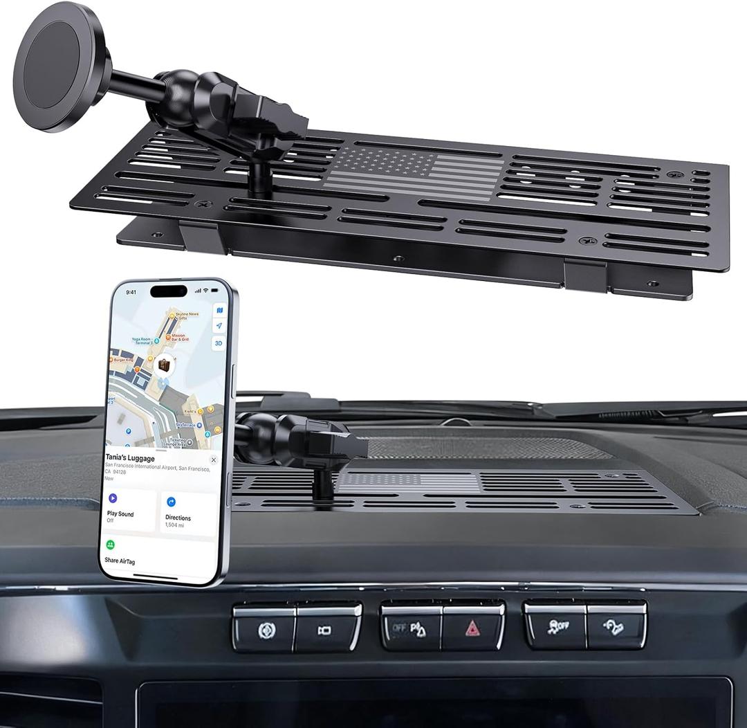 Metal Phone Mount for 2023+ Ford F 250 350 450 2023+ Super Duty Shakeproof Dash Mount Holder Cool Ford Accessory