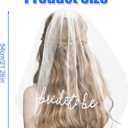 Bride Veil for Bachelorette Party, Short White Bridal Veil Headwear Bridal Shower Accessories Gifts for Bride Engagement Supplies Wedding Favors BachParty Decorations (White)