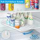 Lazy Susan Turntable for Refrigerator, Square Turntable Organizer for Fridge Cabinet, Pantry, Countertop | 16.5" x 11.1" (Rectangle 2 Pack - Clear)