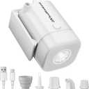 THE WEEKEND Portable Air Pump for Camping and Travel  Fast Inflate & Deflate with Built-in LED Lantern, Perfect for Air Mattresses, Pool Floats & Sleeping Pads (White)