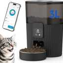 PAPIFEED Automatic Cat Feeder 3.5L/15 Cup 2.4G WiFi Pet Feeder for Dog Work with Alexa & Echo Timed Cat Food Dispenser for Remote Feeding with Stainless Steel Bowl up to 10 Meals Per Day with APP