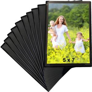 Sooyee 10 Pack 5X7 Magnet Photo Frame Refrigerator, Magnetic Picture Holder, Magnetic Picture Frame Fridge(Black)