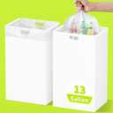 Kaiferty 13 Gallon Disposable Trash Cans for Parties, 2 Pack Extra Large Collapsible Pop Up Trash Can with Handles, Portable Cardboard Garbage Can & Recycling Bin for Party Kitchen Camping, White