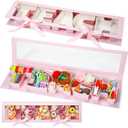 2 Pcs Teacher Appreciation Gift Boxes Thank You Gifts for Teacher Back to School Gifts Empty Teach Letter Flower Box Fillable Chocolate Strawberry Candy(Pink)