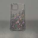 Abbery for iPhone 13/14/15 Case Clear Cute with Planet Design Bling Glitter Twinkle Sparkle Stars Moon Space Theme Soft TPU Aesthetic Shockproof Slim Protective Women Girl's Unique Phone Cover