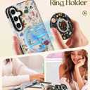 Cute Case for Samsung Galaxy A16 for Women Girls - Funny Retro Flower Design Compatible with Magsafe Magnetic Ring Holder Kickstand Fashion TPU Phone Covers